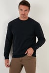 Slim Fit Bisiklet Yaka Pamuklu Erkek Kazak 4562013W4 LACİVERT