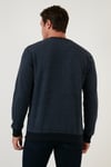 Slim Fit Bisiklet Yaka Pamuklu Erkek Kazak 456201 İNDİGO