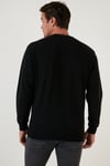 Slim Fit Bisiklet Yaka Pamuklu Erkek Kazak 4562013W4 SİYAH