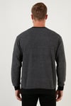 Slim Fit Bisiklet Yaka Pamuklu Erkek Kazak 4562013W4 GRİ