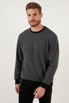Slim Fit Bisiklet Yaka Pamuklu Erkek Kazak 4562013W4 GRİ