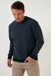 Slim Fit Bisiklet Yaka Pamuklu Erkek Kazak 456201 İNDİGO