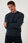 Slim Fit Bisiklet Yaka Pamuklu Erkek Kazak 456201 İNDİGO