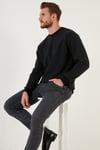 Slim Fit Bisiklet Yaka Pamuklu Erkek Kazak 4562013W4 ANTRASİT