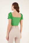 Slim Fit Büzgü Detaylı Kalp Yaka Crop Kadın Bluz 5865601 BENETTON