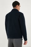 Slim Fit Ceket Yaka Astarlı Kaşe Erkek Kaban 58400347 LACİVERT
