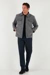 Slim Fit Ceket Yaka Astarlı Kaşe Erkek Kaban 58400347 AÇIK GRİ