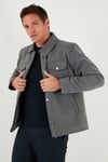 Slim Fit Ceket Yaka Astarlı Kaşe Erkek Kaban 58400347 AÇIK GRİ