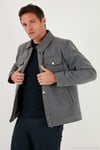 Slim Fit Ceket Yaka Astarlı Kaşe Erkek Kaban 58400347 AÇIK GRİ