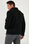 Slim Fit Ceket Yaka Astarlı Kaşe Erkek Kaban 58400347 SİYAH