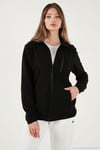 Slim Fit Cepli Fermuarlı Anti-Pilling Tüylenme Yapmayan Soğuk Geçirmez Polar Unisex Hırka 5906028S1 SİYAH