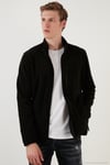 Slim Fit Cepli Fermuarlı Anti-Pilling Tüylenme Yapmayan Soğuk Geçirmez Polar Unisex Hırka 5906028S1 SİYAH