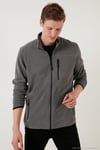 Slim Fit Cepli Fermuarlı Anti-Pilling Tüylenme Yapmayan Soğuk Geçirmez Polar Unisex Hırka 5906028S1 GRİ
