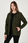 Slim Fit Cepli Fermuarlı Anti-Pilling Tüylenme Yapmayan Soğuk Geçirmez Polar Unisex Hırka 5906028S1 HAKİ