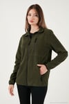 Slim Fit Cepli Fermuarlı Anti-Pilling Tüylenme Yapmayan Soğuk Geçirmez Polar Unisex Hırka 5906028S1 HAKİ