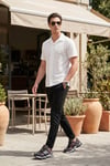 Slim Fit Dar Paça Bağlamalı Erkek Pantolon 6843657 SİYAH