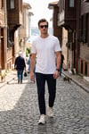 Slim Fit Dar Paça Bağlamalı Erkek Pantolon 6843657 LACİVERT