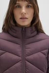 Slim Fit Dik Yaka Kapitoneli Astarlı Şişme Kadın Mont 110698-70260 BORDO