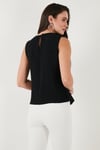 Slim Fit Dik Yaka Omuz Büzgülü Kadın Bluz 6527836 SİYAH