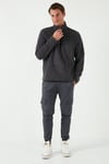 Slim Fit Dik Yaka Soğuk Geçirmez Kışlık Şardonlu Erkek Polar 5906053 ANTRASİT
