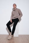 Slim Fit Dik Yaka Soğuk Geçirmez Kışlık Şardonlu Erkek Polar 5906053 VİZON