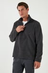 Slim Fit Dik Yaka Soğuk Geçirmez Kışlık Şardonlu Erkek Polar 5906053 ANTRASİT