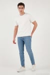 Slim Fit Düşük Bel Dar Paça Jeans Erkek Kot Pantolon 1115C70NAPOLI AÇIK MAVİ