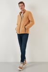 Slim Fit Fermuarlı Cepli Dik Yaka Soğuk Geçirmez Polar Erkek Hırka 5906028 VİZON