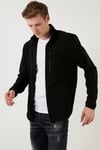 Slim Fit Fermuarlı Cepli Dik Yaka Soğuk Geçirmez Polar Erkek Hırka 5906028 SİYAH