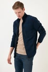 Slim Fit Fermuarlı Cepli Dik Yaka Soğuk Geçirmez Polar Erkek Hırka 5906028 LACİVERT