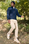 Slim Fit Fermuarlı Cepli Dik Yaka Soğuk Geçirmez Polar Erkek Hırka 5906028 LACİVERT