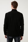 Slim Fit Fermuarlı Cepli Dik Yaka Soğuk Geçirmez Polar Erkek Hırka 5906028 SİYAH