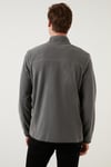 Slim Fit Fermuarlı Cepli Dik Yaka Soğuk Geçirmez Polar Erkek Hırka 5906028 GRİ