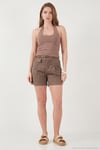Slim Fit Halter Yaka Sırt Dekolteli İkili Paket Kadın Bluz 5866664 TAŞ-KAHVE