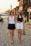 Slim Fit Halter Yaka Sırt Dekolteli İkili Paket Kadın Bluz 5866664 SİYAH-BEYAZ