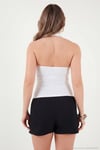 Slim Fit Halter Yaka Sırt Dekolteli İkili Paket Kadın Bluz 5866664 BEYAZ-BEYAZ