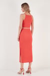 Slim Fit İp Askılı Yırtmaçlı Kadın Takım 5865278 NAR ÇİÇEĞİ
