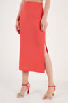 Slim Fit İp Askılı Yırtmaçlı Kadın Takım 5865278 NAR ÇİÇEĞİ