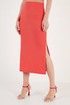 Slim Fit İp Askılı Yırtmaçlı Kadın Takım 5865278 NAR ÇİÇEĞİ