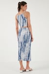 Slim Fit İp Askılı Yırtmaçlı Midi Alt-Üst Kadın Takım 5869021 İNDİGO