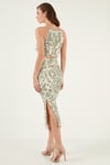 Slim Fit İp Askılı Yırtmaçlı Midi Alt-Üst Kadın Takım 5865726 Olive