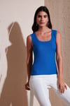 Slim Fit Kalın Askılı Dantelli Kare Yaka Bürümcük Kadın Atlet 5864979 SAKS
