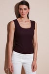 Slim Fit Kalın Askılı Dantelli Kare Yaka Bürümcük Kadın Atlet 5864979 VİŞNE