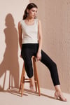 Slim Fit Kalın Askılı Dantelli Kare Yaka Bürümcük Kadın Atlet 5864979 TAŞ