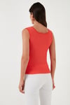 Slim Fit Kalın Askılı Dantelli Kare Yaka Bürümcük Kadın Atlet 5864979 NAR ÇİÇEĞİ