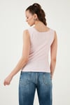 Slim Fit Kalın Askılı Dantelli Kare Yaka Bürümcük Kadın Atlet 5864979 TOZ PEMBE