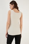 Slim Fit Kalın Askılı Dantelli Kare Yaka Bürümcük Kadın Atlet 5864979 TAŞ