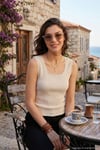Slim Fit Kalın Askılı Dantelli Kare Yaka Bürümcük Kadın Atlet 5864979 TAŞ