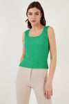 Slim Fit Kalın Askılı Dantelli Kare Yaka Bürümcük Kadın Atlet 5864979 BENETTON