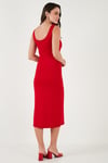 Slim Fit Kalın Askılı Midi Kadın Elbise 5866154 KIRMIZI
